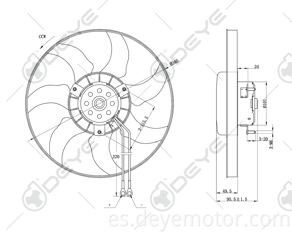 701959455L 701959455K ventilador de refrigeración del radiador del coche para VW TRANSPORTER VW EUROVAN IV